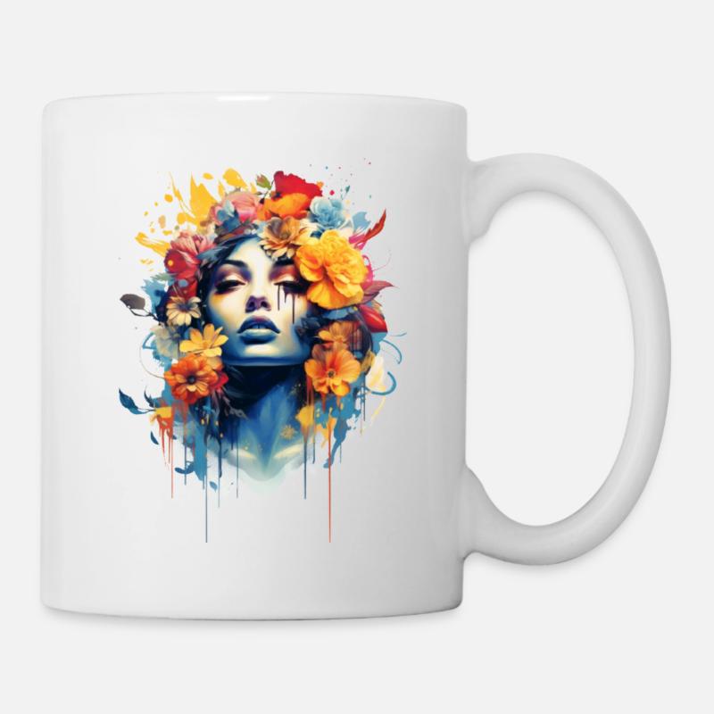 Femme aux oiseaux - Mug blanc - blanc