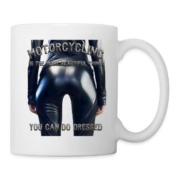 Motorcycling is the most beautiful thing - Mug - white - Right