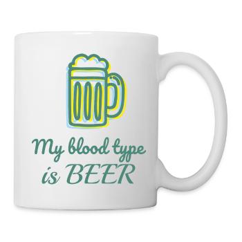 Mon groupe sanguin est la bière - Mug blanc - blanc - Droite