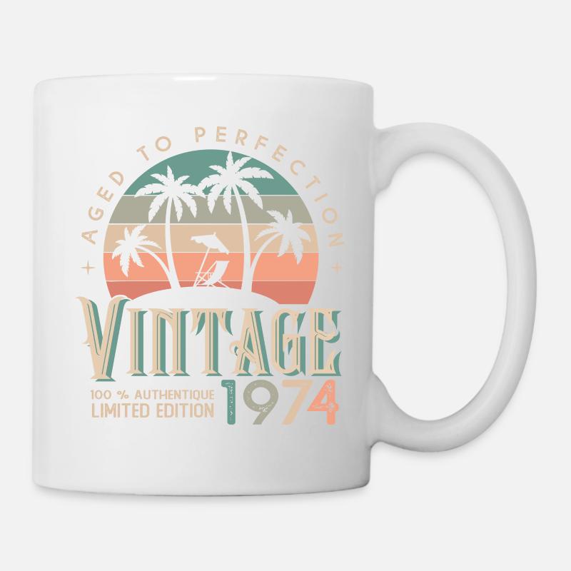 1974 Anniversaire Cadeau Né 1974 - Mug blanc - blanc