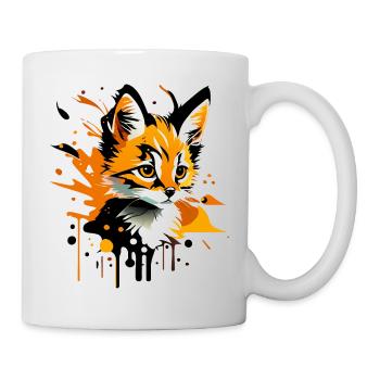 Kätzchen, Katze - Tasse - Weiß - Rechts