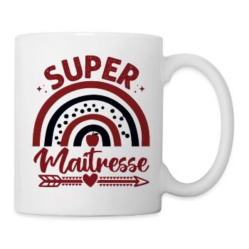 Super maitresse cadeau pour maîtresse d' école - Mug blanc - blanc - Droite