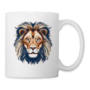 Lion Lion Head Predator Vintage Retro Art - Mug - white - Right