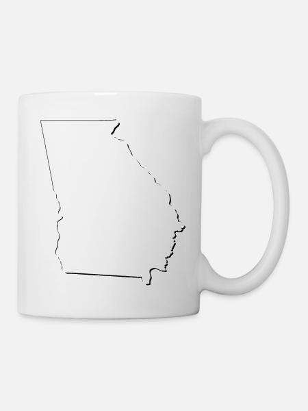 Georgia (USA) | Landkarte | Schatten - Tasse - Weiß
