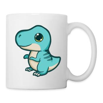 hugadino Baby T-Rex, Dino, süßer Dinosaurier - Tasse - Weiß - Rechts
