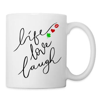 leben, lieben, lachen - Tasse - Weiß - Rechts