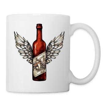 Bouteille de vin ailée n°2 - Mug blanc - blanc - Droite