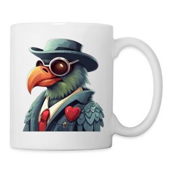 Gangster-Papagei mit Sonnenbrille - Tasse - Weiß - Rechts