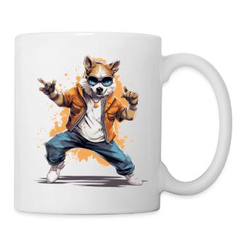 Cool dancing dog ideal for kids - Mug - white - Right