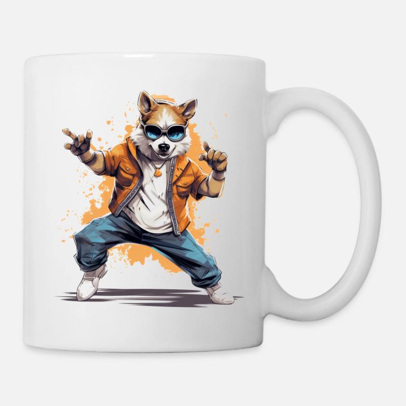 Cool dancing dog ideal for kids - Mug - white