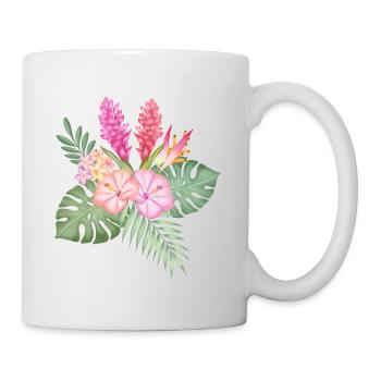 Tropical flower greeting - Mug - white - Right