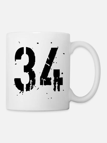 34 Nummer 34 - Tasse - Weiß