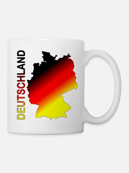 Deutschland Karte Schrift - Tasse - Weiß