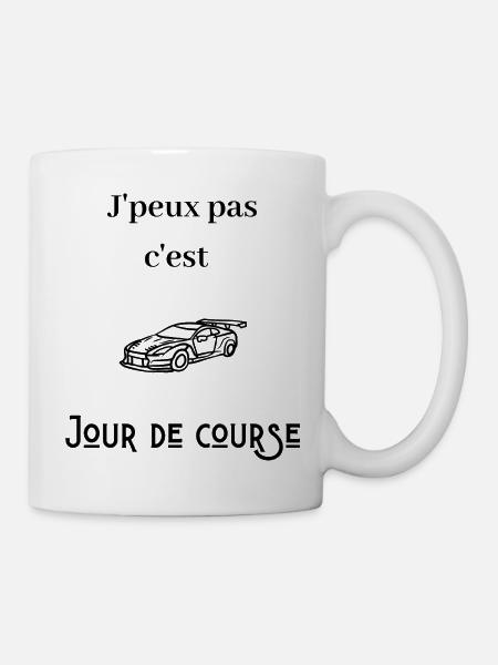 J'peux pas c'est jour de course - Mug blanc - blanc