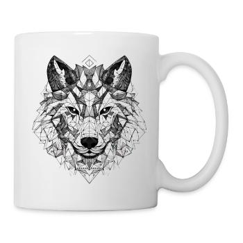 Wolf Geometrisch - Tasse - Weiß - Rechts
