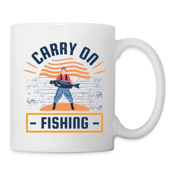 T-Shirt fischen weiter, T-Shirt Fischer - Tasse - Weiß - Rechts