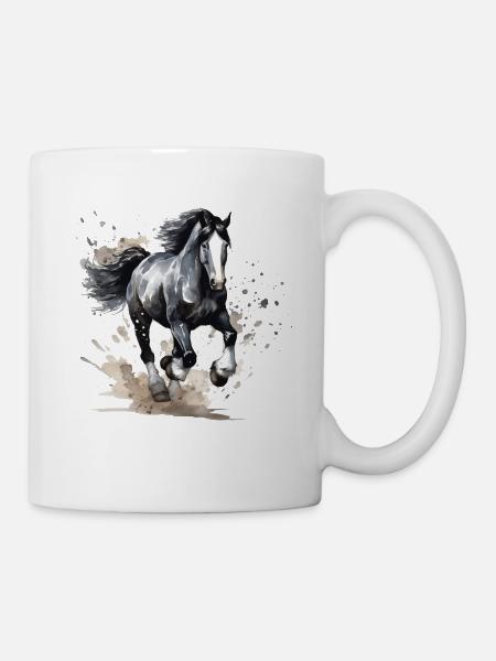 Wildes Pferd - Tasse - Weiß