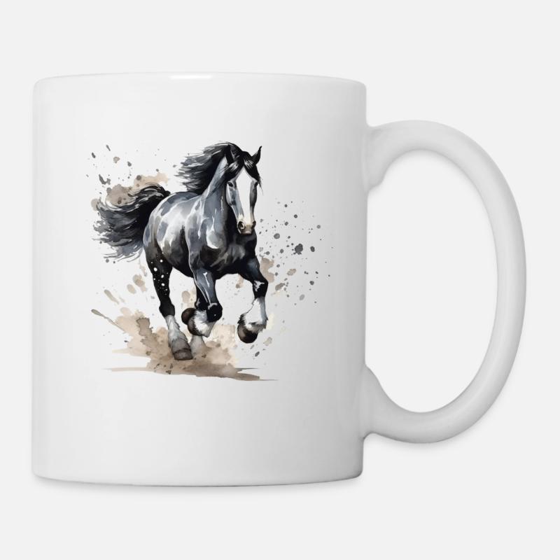 Wildes Pferd - Tasse - Weiß