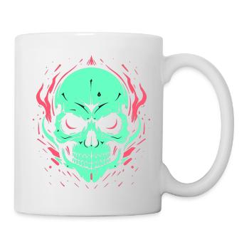 Crâne néon - Mug blanc - blanc - Droite