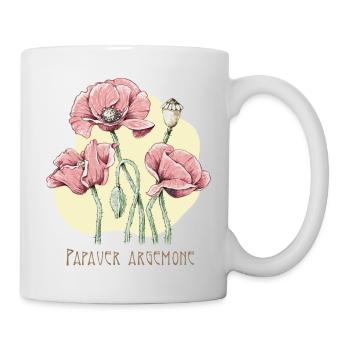 Dessin botanique de sable de coquelicot - Mug blanc - blanc - Droite
