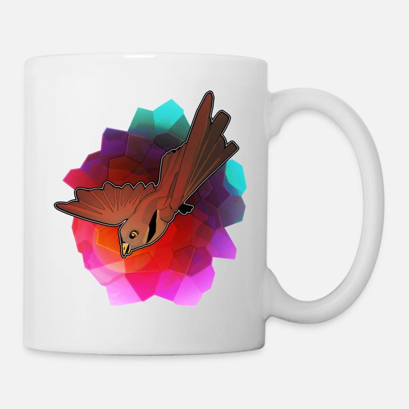 Oiseaux sur un fond coloré - Mug blanc - blanc