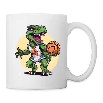 Basketball Dinosaure T-Rex Player Sports Cartoon - Mug blanc - blanc - Droite