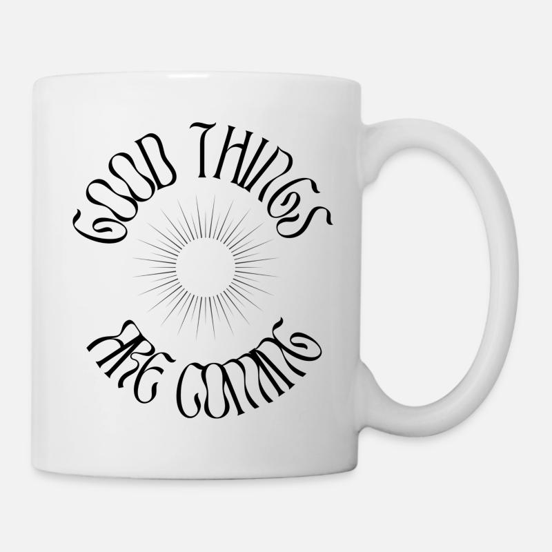 GOOD THINGS ARE COMING - BLACK - Mug - white