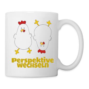 perspektive wechseln huhn - Tasse - Weiß - Rechts