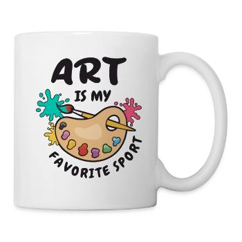 L’art est mon sport préféré - Mug blanc - blanc - Droite