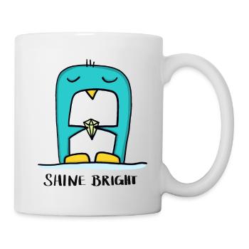 Briller - Pingouin au diamant - Mug blanc - blanc - Droite