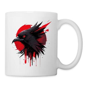 Fantasievogel rot-schwarz - Tasse - Weiß - Rechts