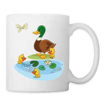 Ententeich mit Seerosen - Tasse - Weiß - Rechts