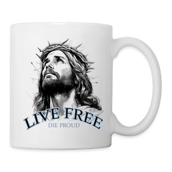 JESUS WITH CROWN OF THORNS LIVE FREE THE PROUD - Mug - white - Right