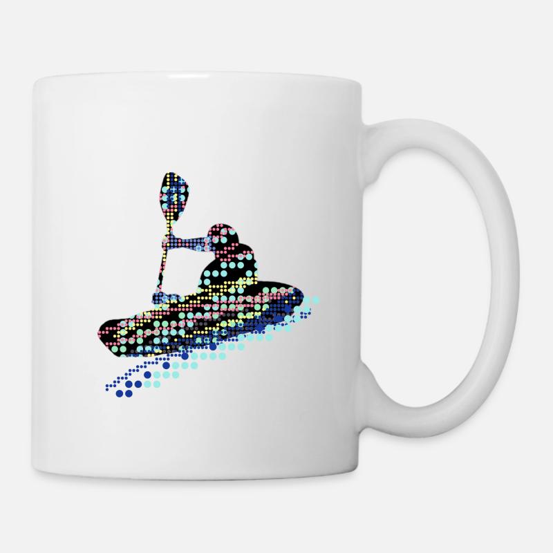 Rudern, Rafting, Kajak, Graffiti, Boot - Tasse - Weiß