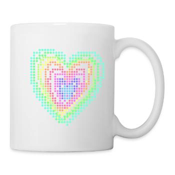 Herz, 3d, Computerherz, regenbogen, bunt - Tasse - Weiß - Rechts