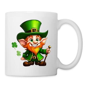 Saint Patricks Day Irish Kobold Leprechaun Wichtel - Tasse - Weiß - Rechts