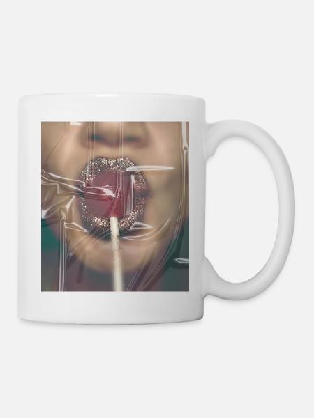 Lolli lippen Glitzer - Tasse - Weiß