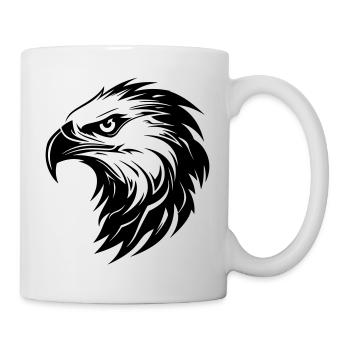 Eagle Head Bird of Prey Silhouette - Mug - white - Right