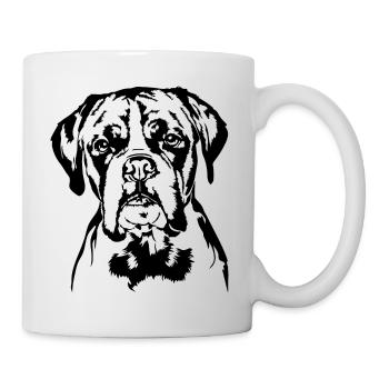 Deutscher Boxer Portrait Hunde Hund Wilsigns - Tasse - Weiß - Rechts