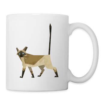 Illustration Katze (Siam) - flat cat - Tasse - Weiß - Rechts