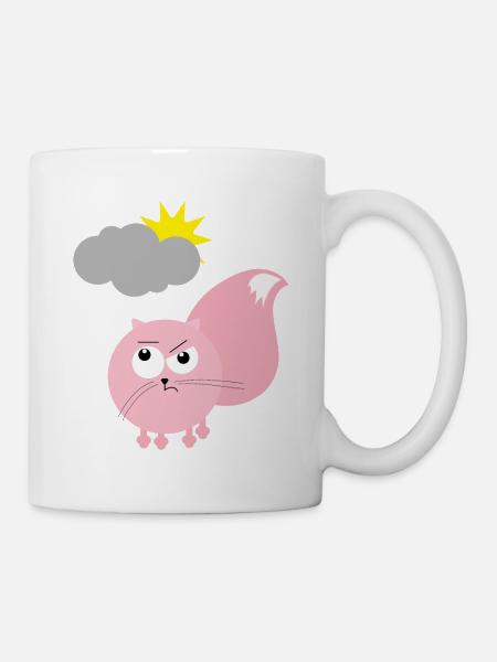 CUTE ANGRY CAT - Tasse - Weiß