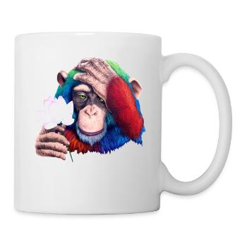 Monkey Loves Nature - Graffiti - Tasse - Weiß - Rechts
