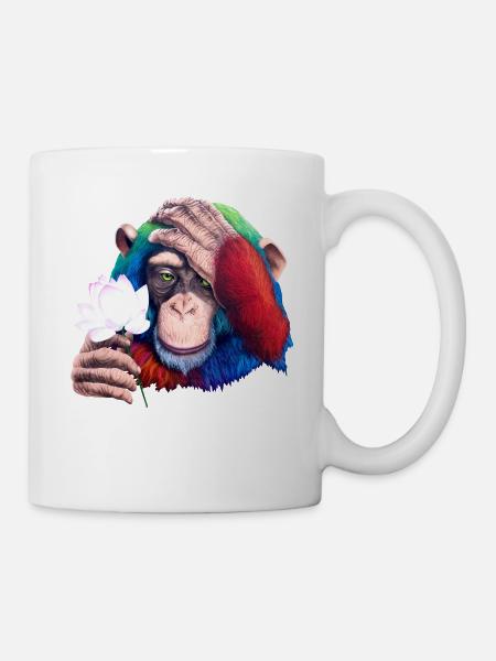 Monkey Loves Nature - Graffiti - Tasse - Weiß