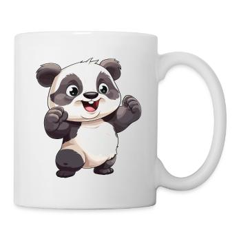 Panda Bear Rejoices Laughs Cute Cute Cartoon - Mug - white - Right