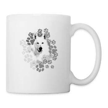 Weisser Schäferhund, Schäferhund, Pfoten, Abdruck - Tasse - Weiß - Rechts