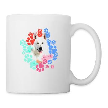 Weisser Schäferhund, Schäferhund, Pfoten, Abdruck - Tasse - Weiß - Rechts