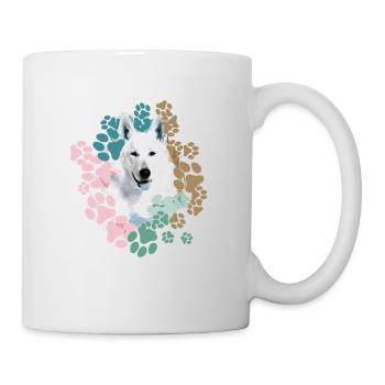 Weisser Schäferhund, Schäferhund, Pfoten, Abdruck - Tasse - Weiß - Rechts