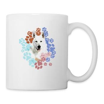 Weisser Schäferhund, Schäferhund, Pfoten, Abdruck - Tasse - Weiß - Rechts