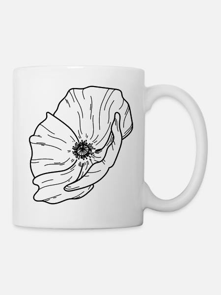 Mohn Blume - Tasse - Weiß
