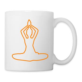 4 Yoga Padmasana ou fleur de lotus | 6ème Flame GoldRuby - Mug blanc - blanc - Droite
